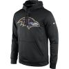 Men's Baltimore Outstanding Ravens Black Practice Performance Pullover Hoodie