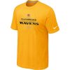 Men's Baltimore Ravens 2012 AFC Conference Champions Glamorous Trophy Collection Long T Shirt Yellow