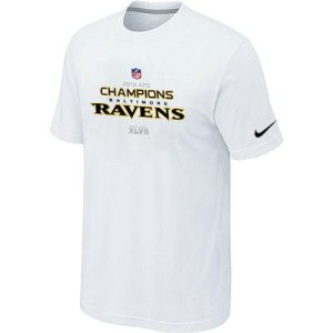Men's Baltimore Ravens 2012 AFC Conference Champions Trophy Collection Long T Superior Shirt White