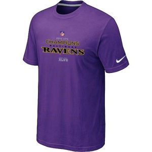 Men's Baltimore Ravens 2012 AFC Luxurious Conference Champions Trophy Collection Long T Shirt Purple