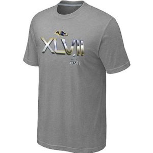 Men's Baltimore Ravens 2012 Super Bowl XLVII On Our Way Premium - grade T Shirt Light Grey