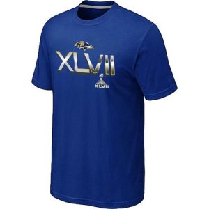 Men's Baltimore Ravens 2012 Super Bowl XLVII On Our Way T Shirt Fabulous Blue