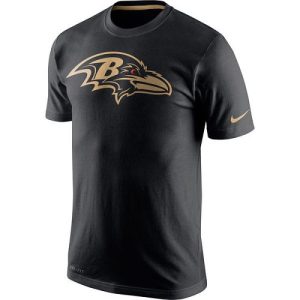 Men's Baltimore Ravens Black Alluring Championship Drive Gold Collection Performance T Shirt