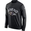 Men's Baltimore Ravens Black Sideline Outstanding Circuit Performance Sweatshirt