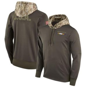 Men's Baltimore Ravens Olive Charming Salute to Service Sideline Therma Pullover Hoodie