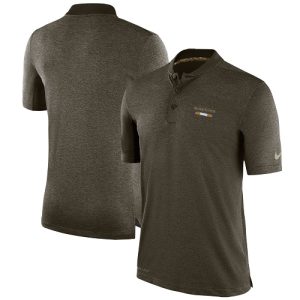 Men's Baltimore Ravens Olive Salute to Service Sideline Polo Premium - grade T Shirt