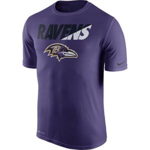 Men's Baltimore Ravens Purple Legend Terrific Staff Practice Performance T Shirt