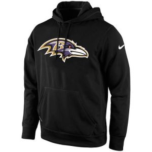 Men's Distinguished Baltimore Ravens Black KO Logo Essential Hoodie