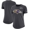NFL Women's Baltimore Ravens Anthracite Crucial Charming Catch Tri Blend Performance T Shirt