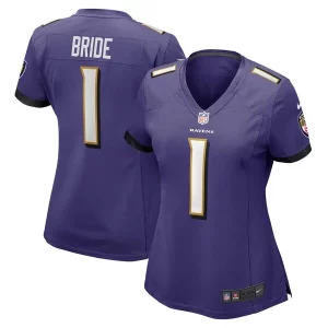 Number 1 Bride Baltimore Ravens Nike Women's Game Jersey Stunning Purple