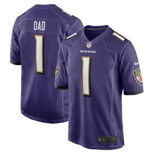 Number 1 Dad Baltimore Ravens Splendid Nike Game Jersey Purple