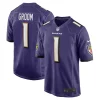 Number 1 Groom Baltimore Gorgeous Ravens Nike Game Jersey Purple