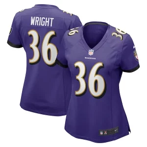 Owen Wright Baltimore Ravens Nike Women's Game Jersey Purple Top - notch