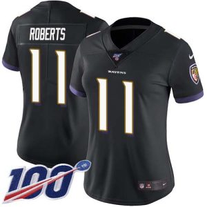 Ravens #11 Amazing Seth Roberts Black Alternate Women's Stitched NFL 100th Season Vapor Untouchable Limited Jersey