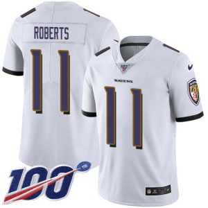 Ravens #11 Magnificent Seth Roberts White Men's Stitched NFL 100th Season Vapor Untouchable Limited Jersey