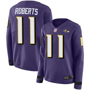 Ravens #11 Seth Captivating Roberts Purple Team Color Women's Stitched NFL Limited Therma Long Sleeve Jersey