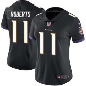 Ravens #11 Seth Roberts Black Alternate Exceptional Women's Stitched NFL Vapor Untouchable Limited Jersey