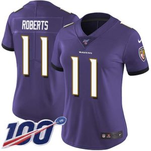 Ravens #11 Seth Roberts Purple Team Color Women's Stitched NFL 100th Season Vapor Untouchable Limited Exceptional Jersey