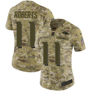 Ravens #11 Superior Seth Roberts Camo Women's Stitched NFL Limited 2018 Salute To Service Jersey