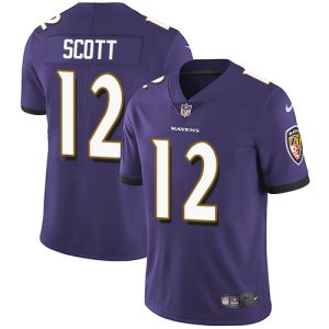 Ravens #12 Jaleel Scott Purple Team Color Men's Exceptional Stitched NFL Vapor Untouchable Limited Jersey