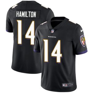 Ravens #14 Kyle Hamilton Black Alternate Youth Stitched NFL Vapor Untouchable Limited Refined Jersey