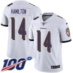 Ravens #14 Kyle Hamilton Fantastic White Men's Stitched NFL 100th Season Vapor Untouchable Limited Jersey