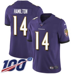 Ravens #14 Kyle Hamilton Purple Team Color Youth Stitched NFL 100th Season Vapor Gorgeous Untouchable Limited Jersey