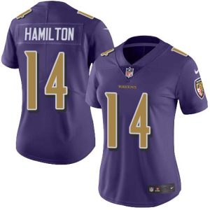 Ravens #14 Kyle Hamilton Purple Women's Stitched NFL Limited Classy Rush Jersey