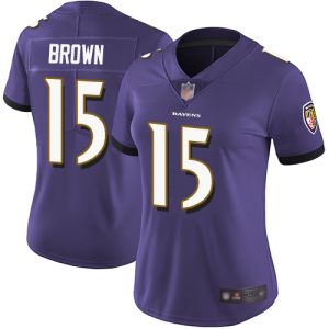 Ravens #15 Marquise Brown Purple Team Color Women's Stitched NFL Remarkable Vapor Untouchable Limited Jersey