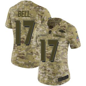 Ravens #17 Le'Veon Bell Camo Women's Stitched Superior NFL Limited 2018 Salute To Service Jersey