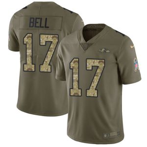 Ravens #17 Le'Veon Bell Olive/Camo Youth Stitched NFL Alluring Limited 2017 Salute To Service Jersey