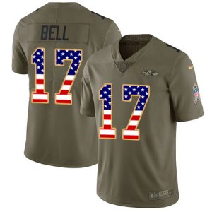 Ravens #17 Le'Veon Bell Olive/USA Flag Men's Stitched NFL Limited 2017 Salute Fantastic To Service Jersey