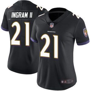 Ravens #21 Mark High - quality Ingram II Black Alternate Women's Stitched NFL Vapor Untouchable Limited Jersey