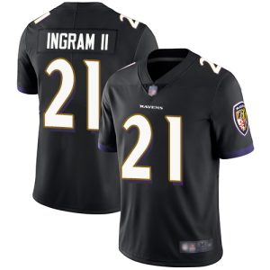 Ravens #21 Mark Ingram II Black Alternate Youth Stitched NFL Vapor Untouchable Limited Elegant Jersey