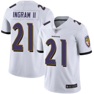 Ravens #21 Mark Ingram II Glamorous White Men's Stitched NFL Vapor Untouchable Limited Jersey
