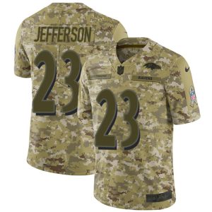 Ravens #23 Tony Jefferson Camo Youth Stitched NFL Limited 2018 Remarkable Salute to Service Jersey
