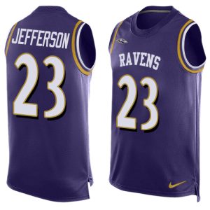 Ravens #23 Tony Jefferson Purple Team Color Men's Stitched NFL Limited Exquisite Tank Top Jersey