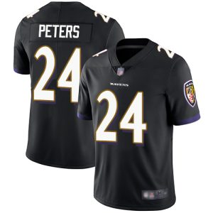 Ravens #24 Marcus Peters Black Alternate Men's Stitched NFL Vapor Untouchable Limited Jersey Distinguished