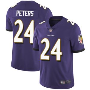 Ravens #24 Marcus Peters Purple Team Color Youth Stunning Stitched NFL Vapor Untouchable Limited Jersey