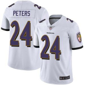 Ravens #24 Marcus Peters White Youth Stitched NFL Vapor Untouchable Limited Jersey Glamorous