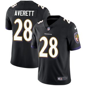 Ravens #28 Anthony Averett Black Alternate Men's Gorgeous Stitched NFL Vapor Untouchable Limited Jersey