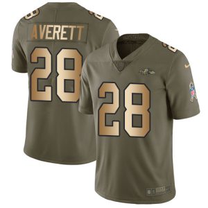 Ravens #28 Anthony Averett Olive/Gold High - quality Men's Stitched NFL Limited 2017 Salute To Service Jersey