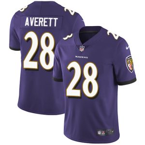 Ravens #28 Anthony Charming Averett Purple Team Color Men's Stitched NFL Vapor Untouchable Limited Jersey