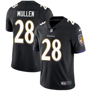 Ravens #28 Trayvon Admirable Mullen Black Alternate Men's Stitched NFL Vapor Untouchable Limited Jersey