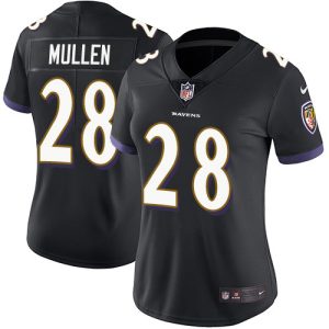 Ravens #28 Trayvon Mullen Black Outstanding Alternate Women's Stitched NFL Vapor Untouchable Limited Jersey
