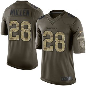 Ravens #28 Trayvon Mullen Green Youth Stitched NFL Limited 2015 Salute to Service Refined Jersey