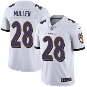 Ravens #28 Trayvon Mullen White Youth Stitched NFL Vapor Untouchable Limited Jersey Amazing