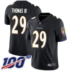 Ravens #29 Earl Thomas III Black Alternate Men's Stitched NFL Luxurious 100th Season Vapor Limited Jersey