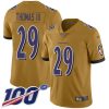 Ravens #29 Earl Thomas III Gold Men's Stitched NFL Limited Inverted Legend 100th Season Stylish Jersey