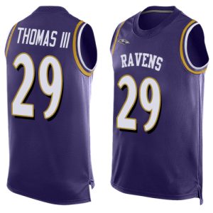 Ravens #29 Earl Thomas III Purple Team Color Men's Stitched NFL Limited Tank Gorgeous Top Jersey